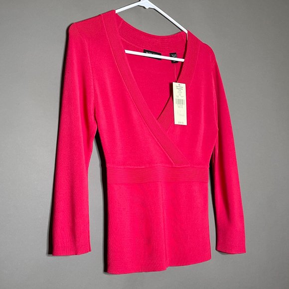 NWT Valerie Stevens Pink Stretch V Neck Size‎ PS - Picture 1 of 10